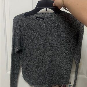 Express Women's Charcoal Crew Neck Sweater